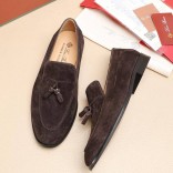 Замшевые лоферы Loro Piana tassel - Brown