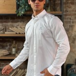 Мужская рубашка Loro Piana logo-embroidered - White