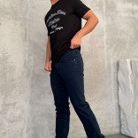 Мужские джинсы тёмно-синего цвета Loro Piana straight fit