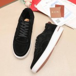 Кроссовки с мехом Loro Piana Newport Walk - Black