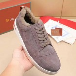 Кроссовки с мехом Loro Piana Newport Walk - Beige