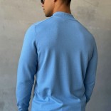 Голубой джемпер Loro Piana Zip Neck