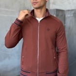 Мужская кофта на молнии Loro Piana monogram - Brown
