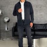 Джинсовая рубашка Loro Piana чёрного цвета