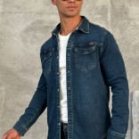 Джинсовая рубашка Loro Piana тёмно-синего цвета