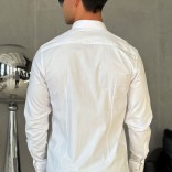 Мужская белая рубашка Loro Piana logo-embroidered