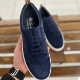 Мужские замшевые кроссовки Loro Piana Newport - Navy