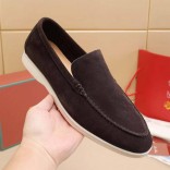 Мужские замшевые лоферы Loro Piana Summer Walk - Brown
