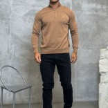Мужская кофта Loro Piana zip neck - Brown
