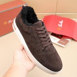 Кроссовки с мехом Loro Piana Newport Walk - Brown