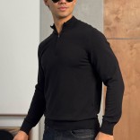 Чёрный джемпер Loro Piana Zip Neck