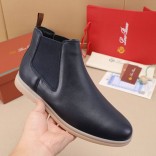 Кожаные ботинки с мехом Loro Piana