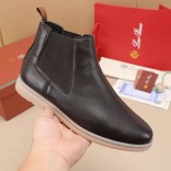 Кожаные ботинки с мехом Loro Piana