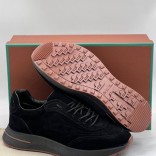 Замшевые кроссовки Loro Piana чёрного цвета