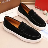 Замшевые лоферы Loro Piana Summer Walk - Black