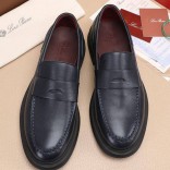 Кожаные лоферы Loro Piana Travis - Navy