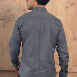 Мужская серая рубашка Loro Piana logo-embroidered