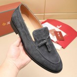 Замшевые лоферы Loro Piana tassel - Grey