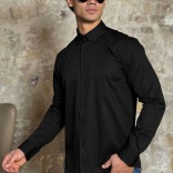 Мужская рубашка Loro Piana logo-embroidered - Black Мужская рубашка Loro Piana logo-embroidered - Black