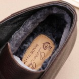 Кожаные лоферы с мехом Loro Piana Open Walk - Navy