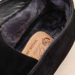 Замшевые лоферы с мехом Loro Piana Open Walk - Black