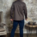 Мужская рубашка Loro Piana logo-embroidered - Brown