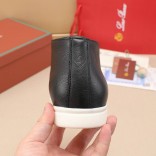 Кожаные лоферы с меховой стелькой Loro Piana Open Walk - Black