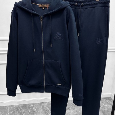 Спортивный костюм Loro Piana logo-embroidered - Navy