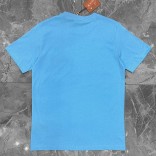 Футболка голубого цвета Loro Piana logo-embroidered