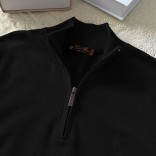 Мужская кофта Loro Piana zip neck - Black