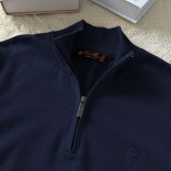 Мужская кофта Loro Piana zip neck - Navy