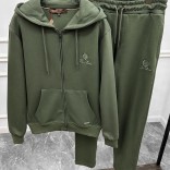 Кофта на молнии Loro Piana logo-embroidered - Green