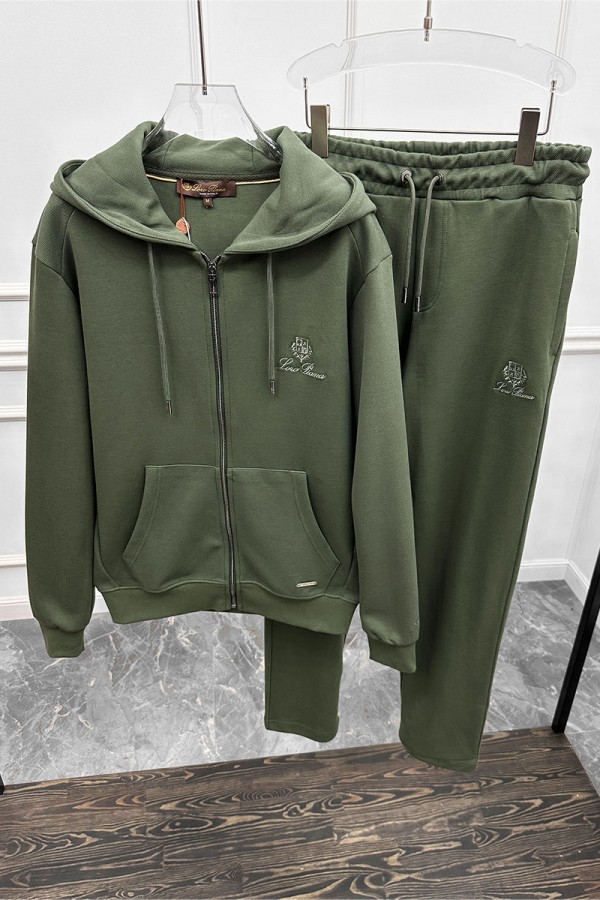 Спортивный костюм Loro Piana logo-embroidered - Green