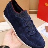 Замшевые кроссовки Loro Piana Soho Walk - Navy