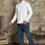 Мужская рубашка Loro Piana белого цвета