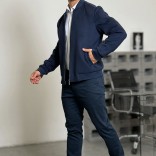 Мужской бомбер Loro Piana синего цвета