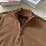 Мужская кофта Loro Piana zip neck - Brown