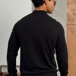 Чёрный джемпер Loro Piana Zip Neck