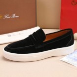 Замшевые лоферы Loro Piana Summer Walk - Black