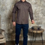 Мужская рубашка Loro Piana logo-embroidered - Brown