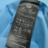 Футболка голубого цвета Loro Piana logo-embroidered