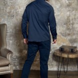 Мужская рубашка Loro Piana тёмно-синего цвета