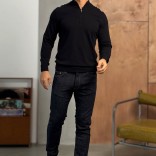 Чёрный джемпер Loro Piana Zip Neck