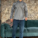 Мужская рубашка Loro Piana logo-embroidered - Grey