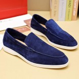 Мужские замшевые лоферы Loro Piana Summer Walk