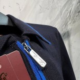 Мужское тёмно-синее поло Loro Piana zip-neck