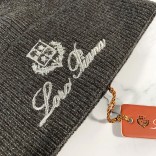 Мужская тёмно-серая шапка Loro Piana logo-embroidered