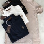 Белое мужское поло Loro Piana embroidered logo