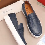 Кожаные лоферы Loro Piana Summer Walk - Navy