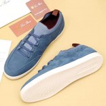 Замшевые кроссовки Loro Piana Soho Walk - Blue